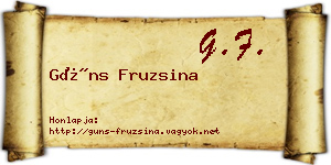 Güns Fruzsina névjegykártya